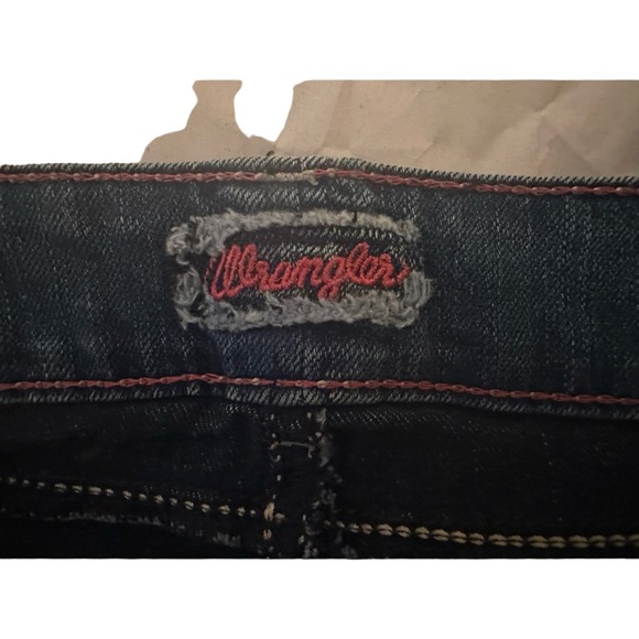 Used Wrangler Booty Up Ladies American Royal Low Rise Dark Stonewash 10MWZAR - Picture 9 of 10